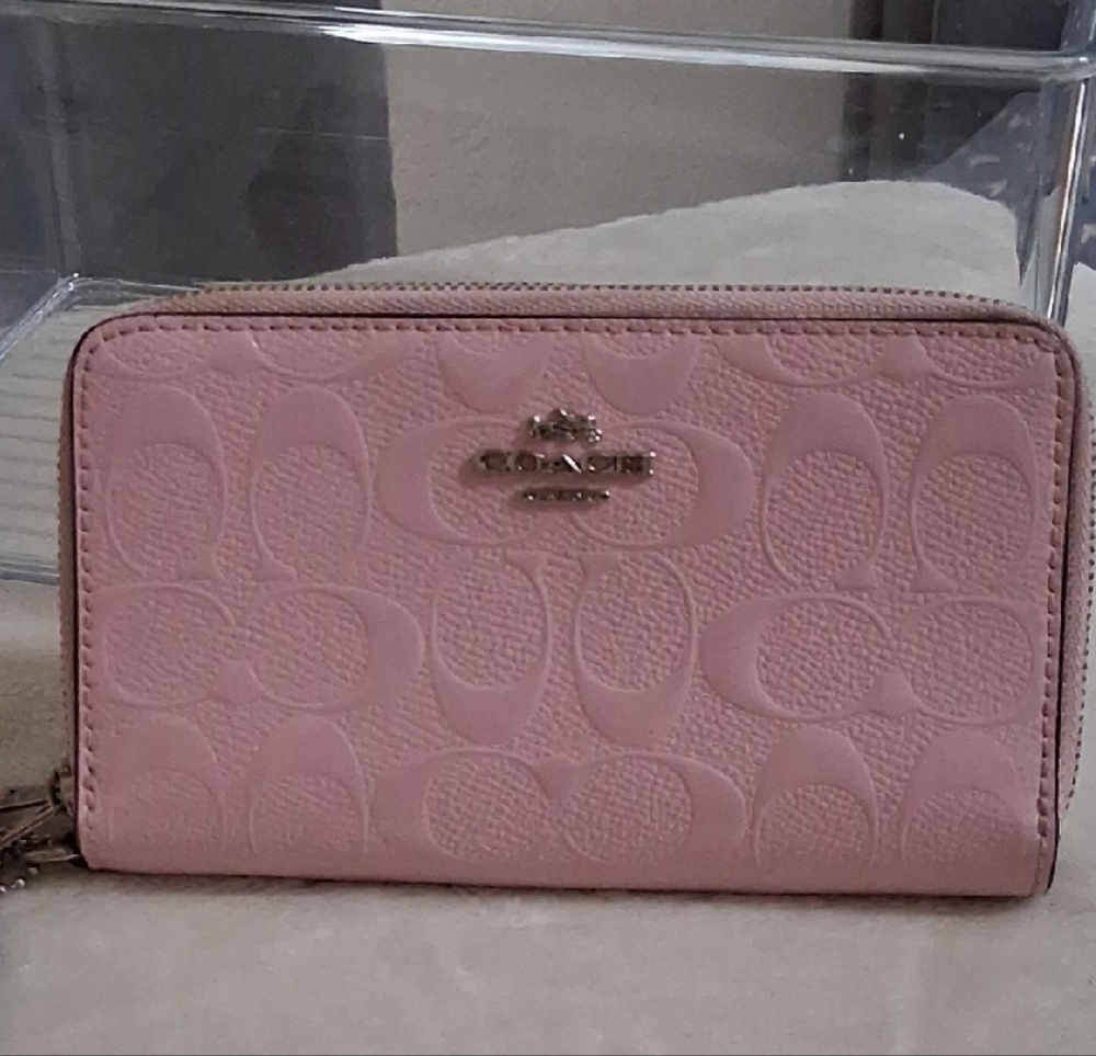 Coach Light Pink Embossed Wallet